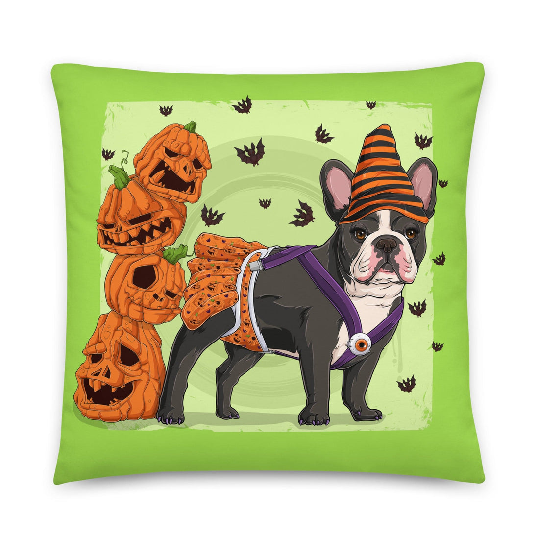 Halloween Pumpkin &amp; Bats Pillow