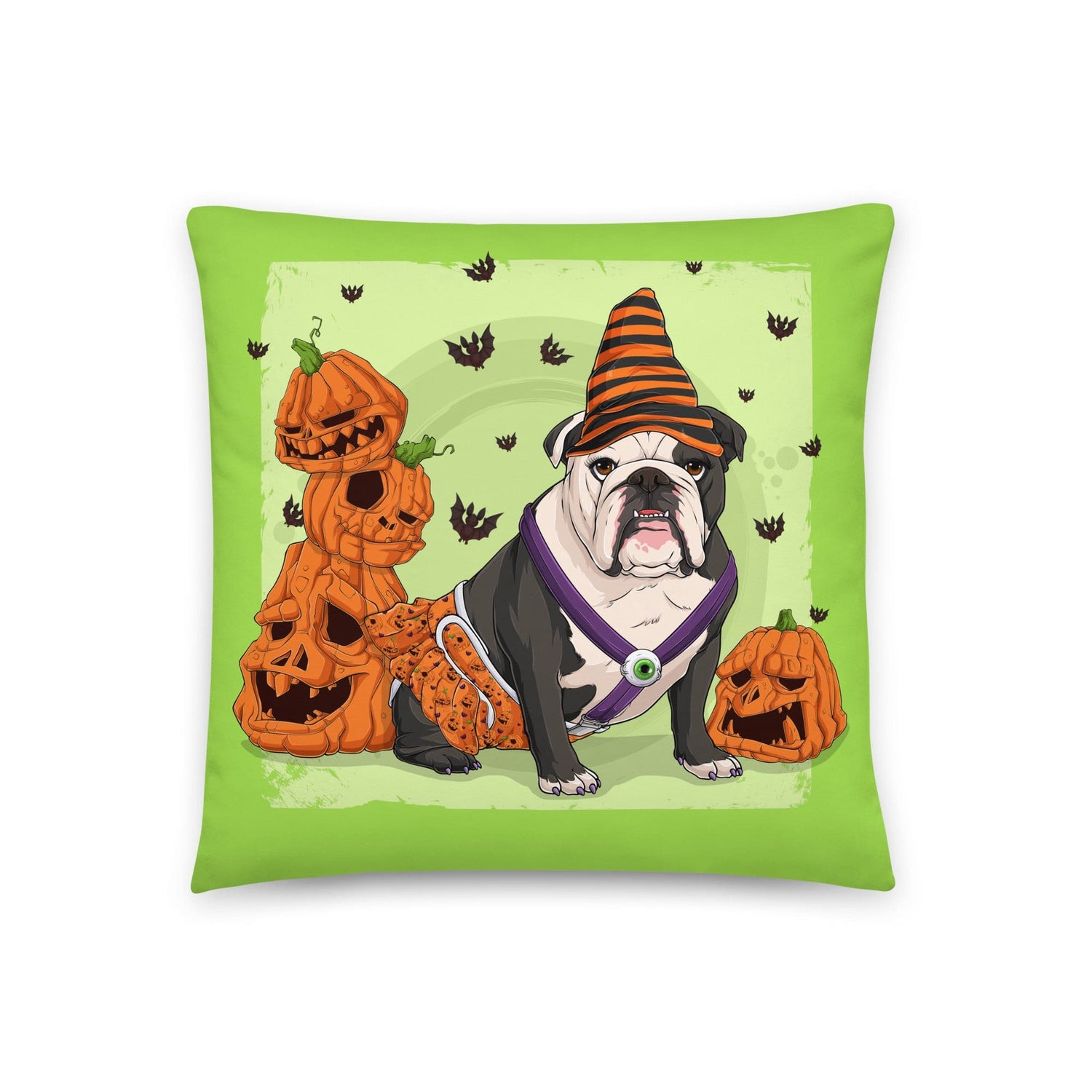 Halloween Pumpkins &amp; Bats Pillow
