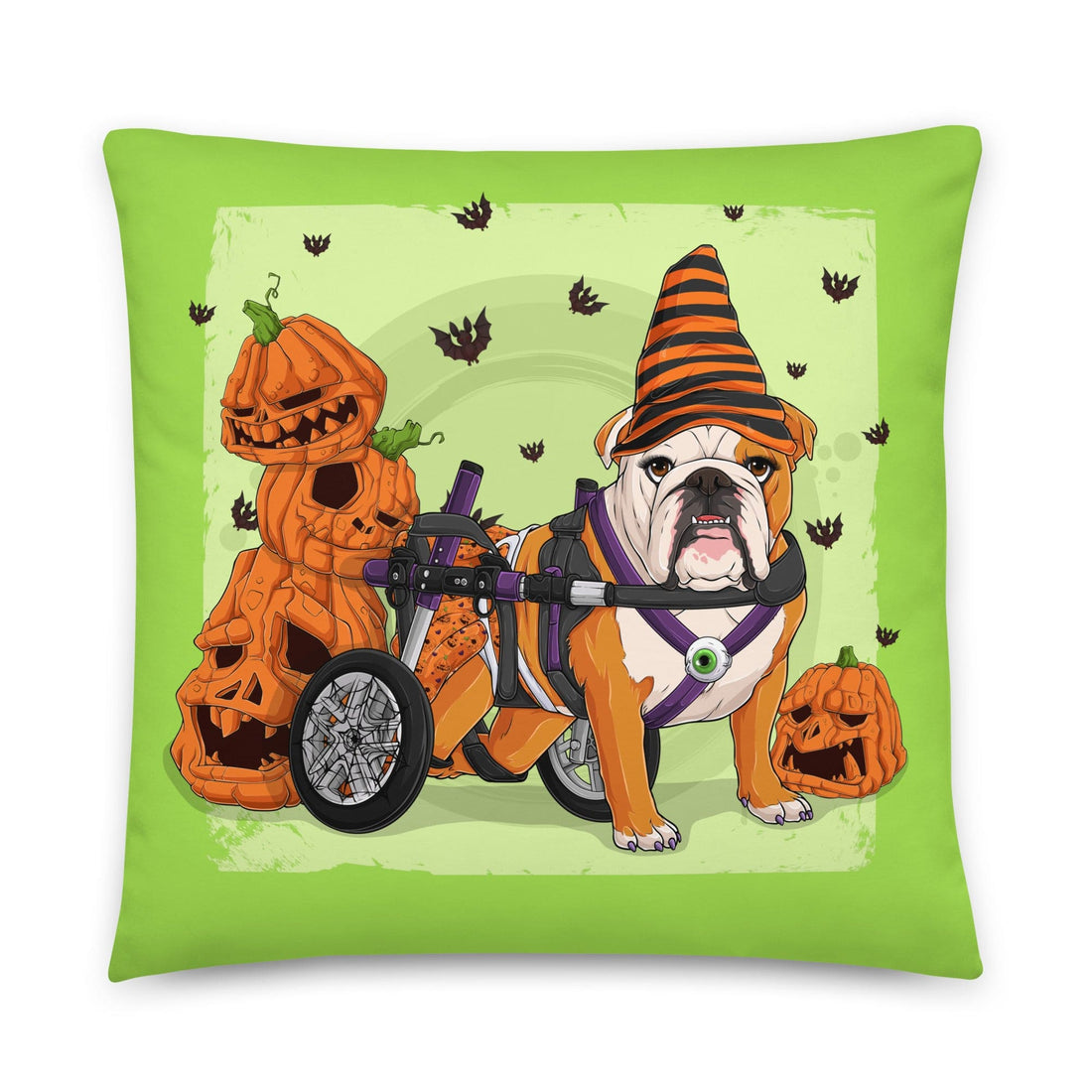 Halloween Pumpkins &amp; Bats Pillow