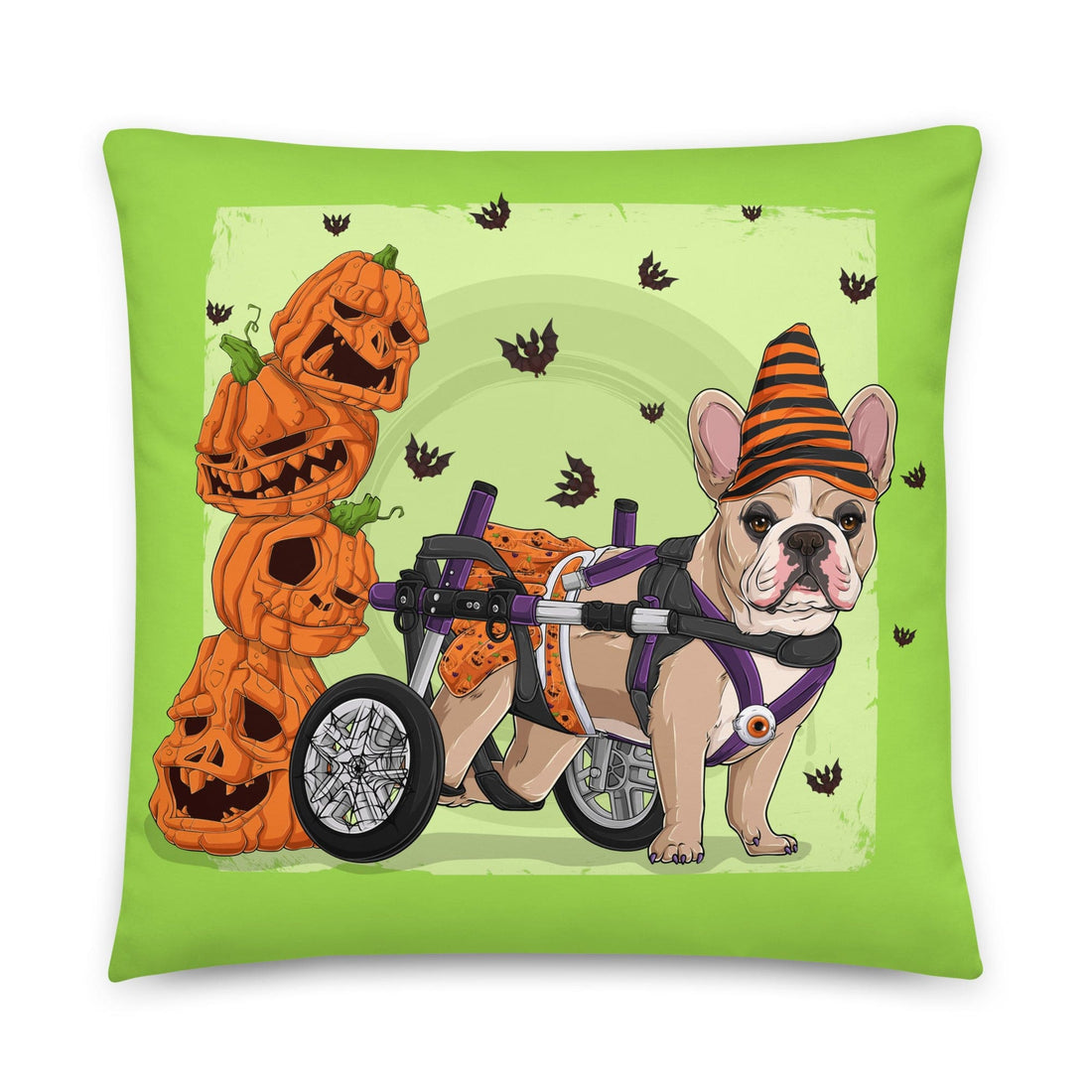 Halloween Pumpkins &amp; Bats Pillow