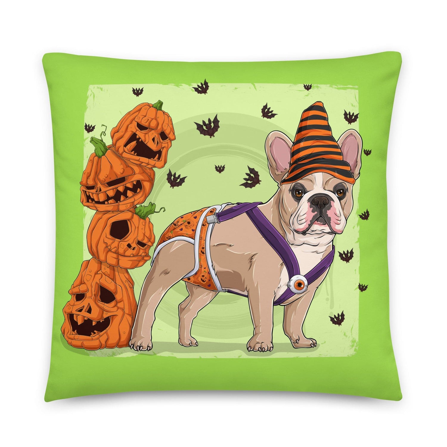 Halloween Pumpkins &amp; Bats Pillow