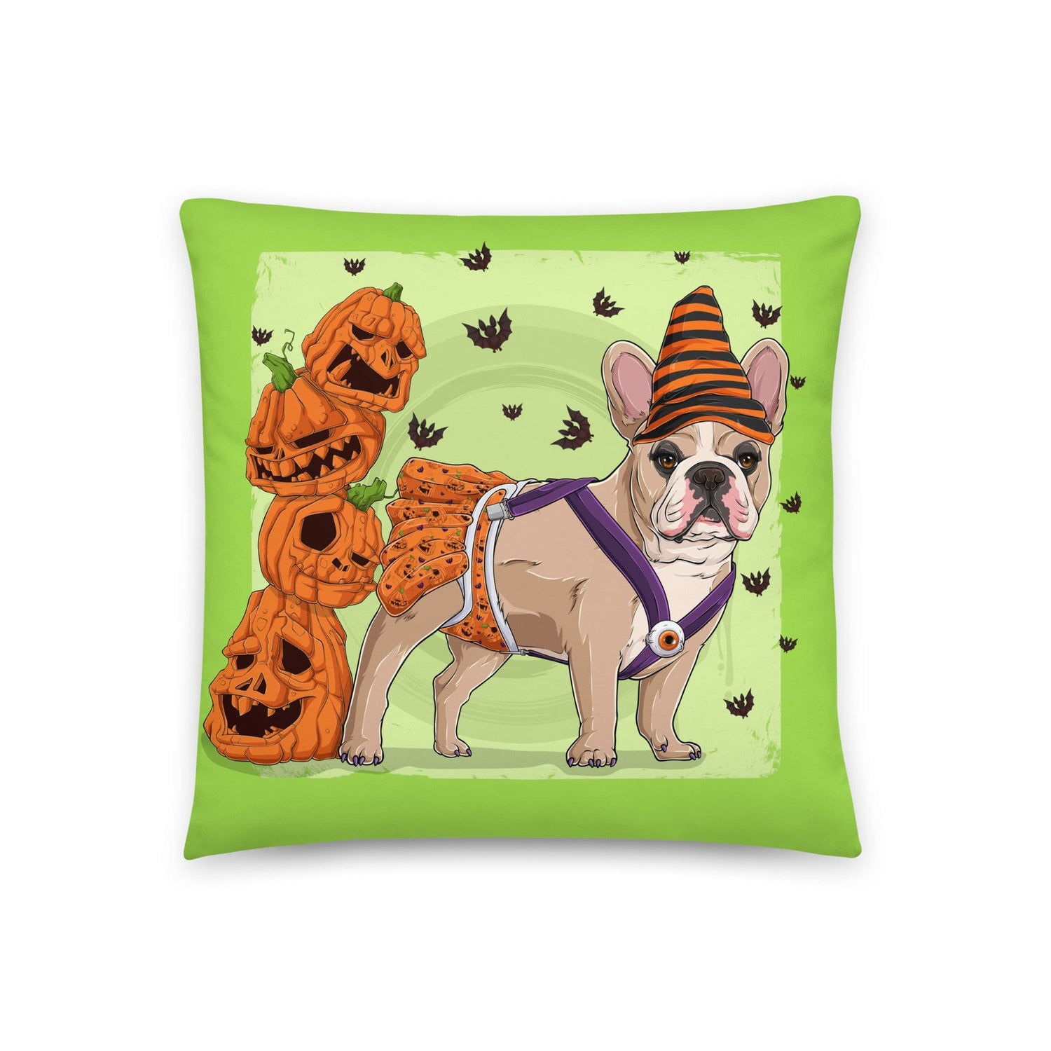 Halloween Pumpkins &amp; Bats Pillow