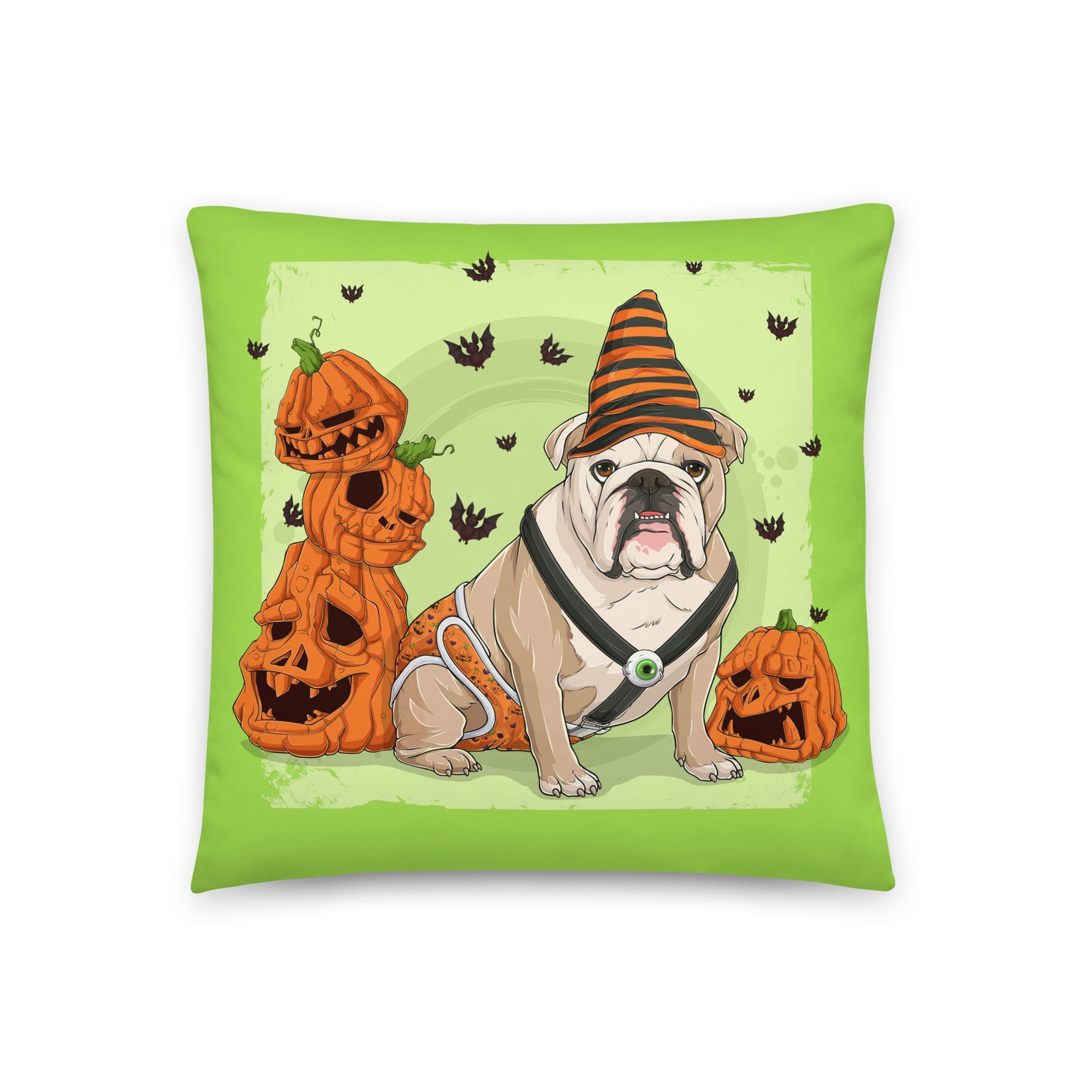 Halloween Pumpkins &amp; Bats Pillow