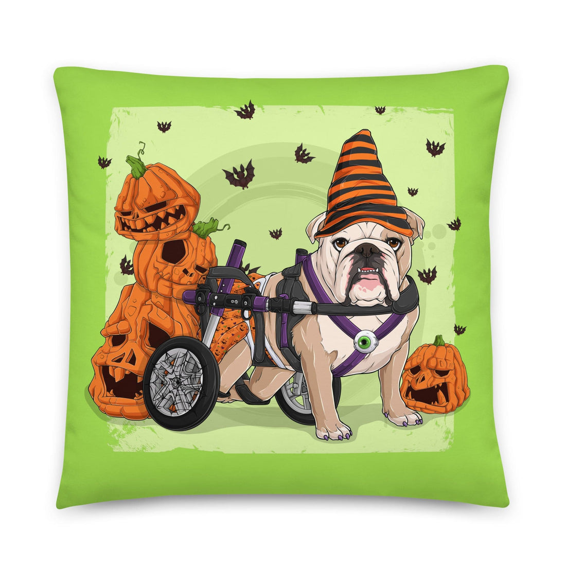 Halloween Pumpkins &amp; Bats Pillow