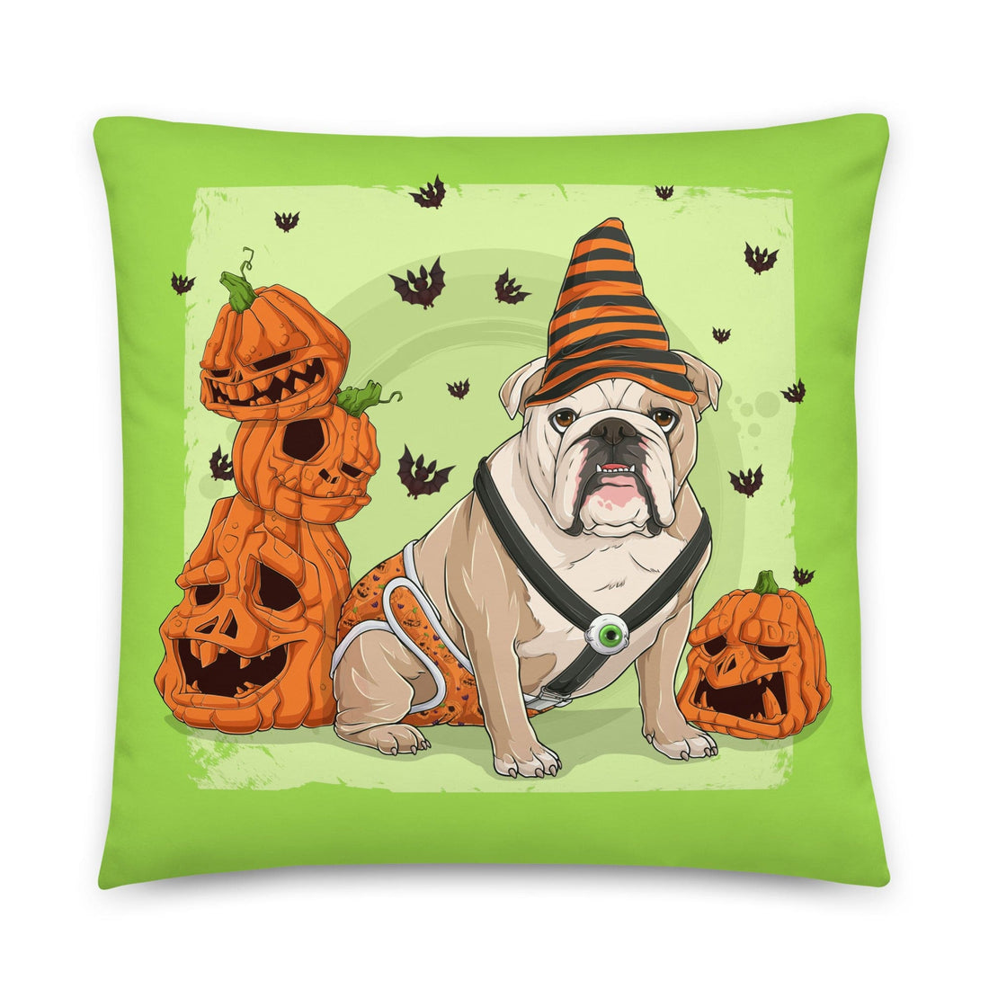 Halloween Pumpkins &amp; Bats Pillow