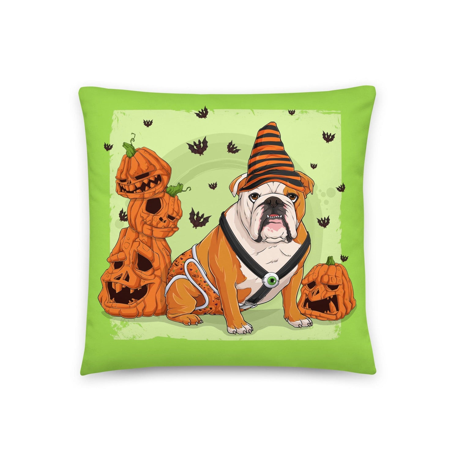 Halloween Pumpkins &amp; Bats Pillow