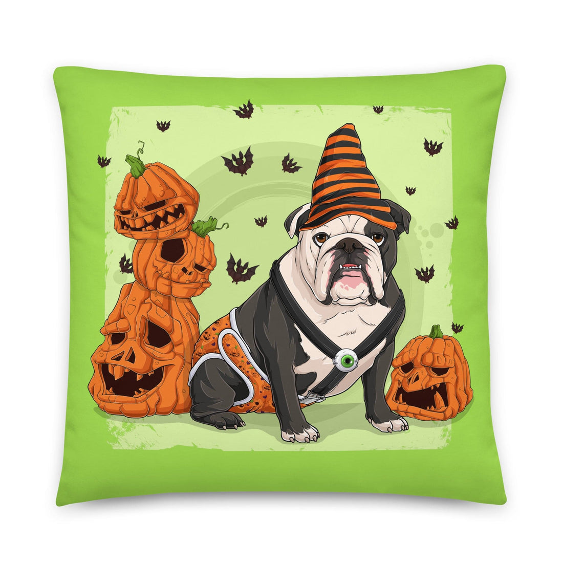 Halloween Pumpkins &amp; Bats Pillow