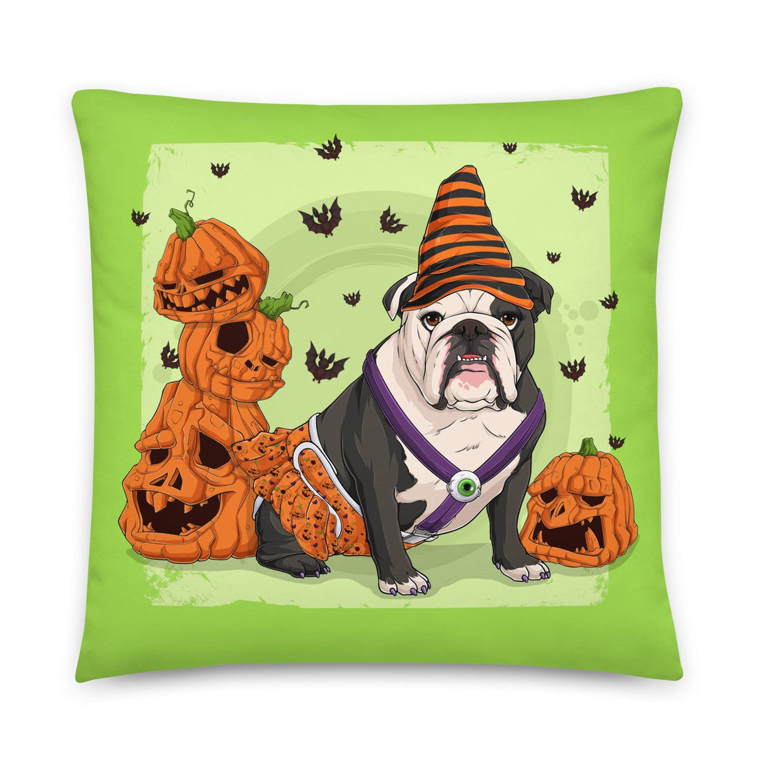 Halloween Pumpkins &amp; Bats Pillow
