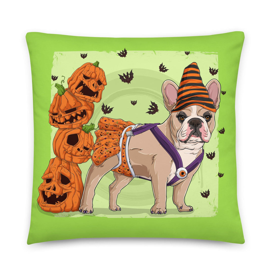 Halloween Pumpkins &amp; Bats Pillow