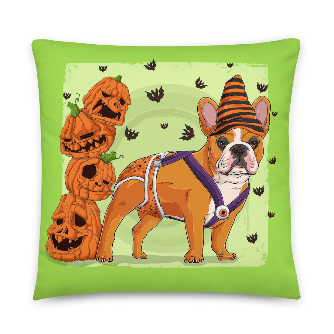 Halloween Pumpkins &amp; Bats Pillow
