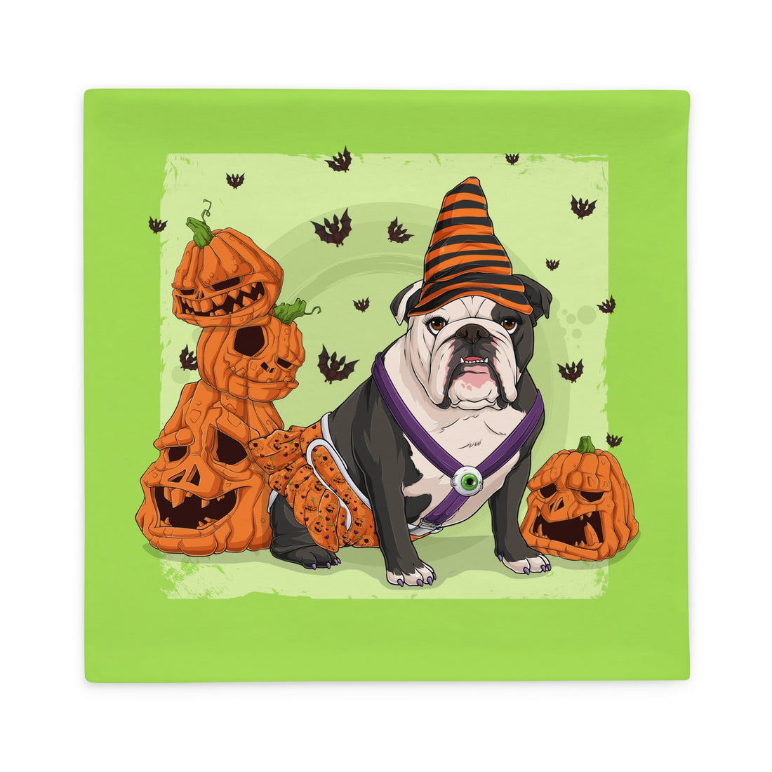 Halloween Pumpkins &amp; Bats Pillow Case