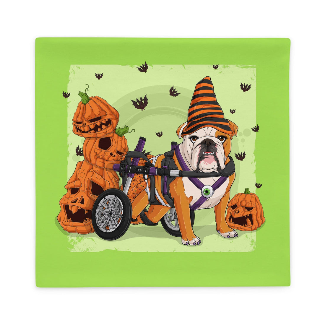 Halloween Pumpkins &amp; Bats Pillow Case