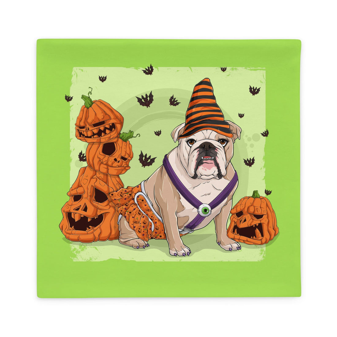 Halloween Pumpkins &amp; Bats Pillow Case
