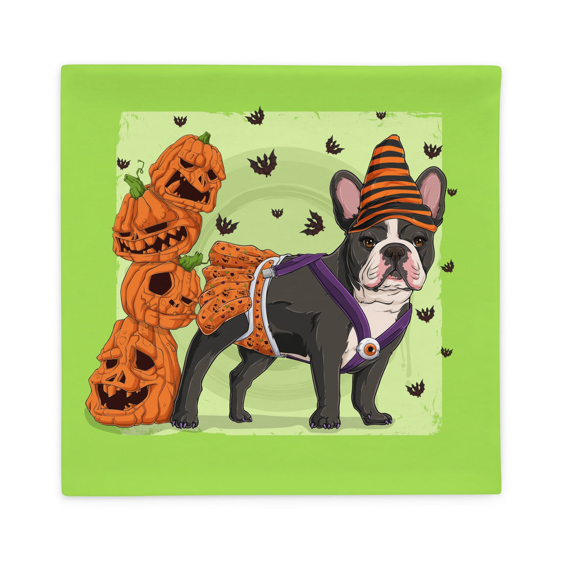 Halloween Pumpkins &amp; Bats Pillow Case