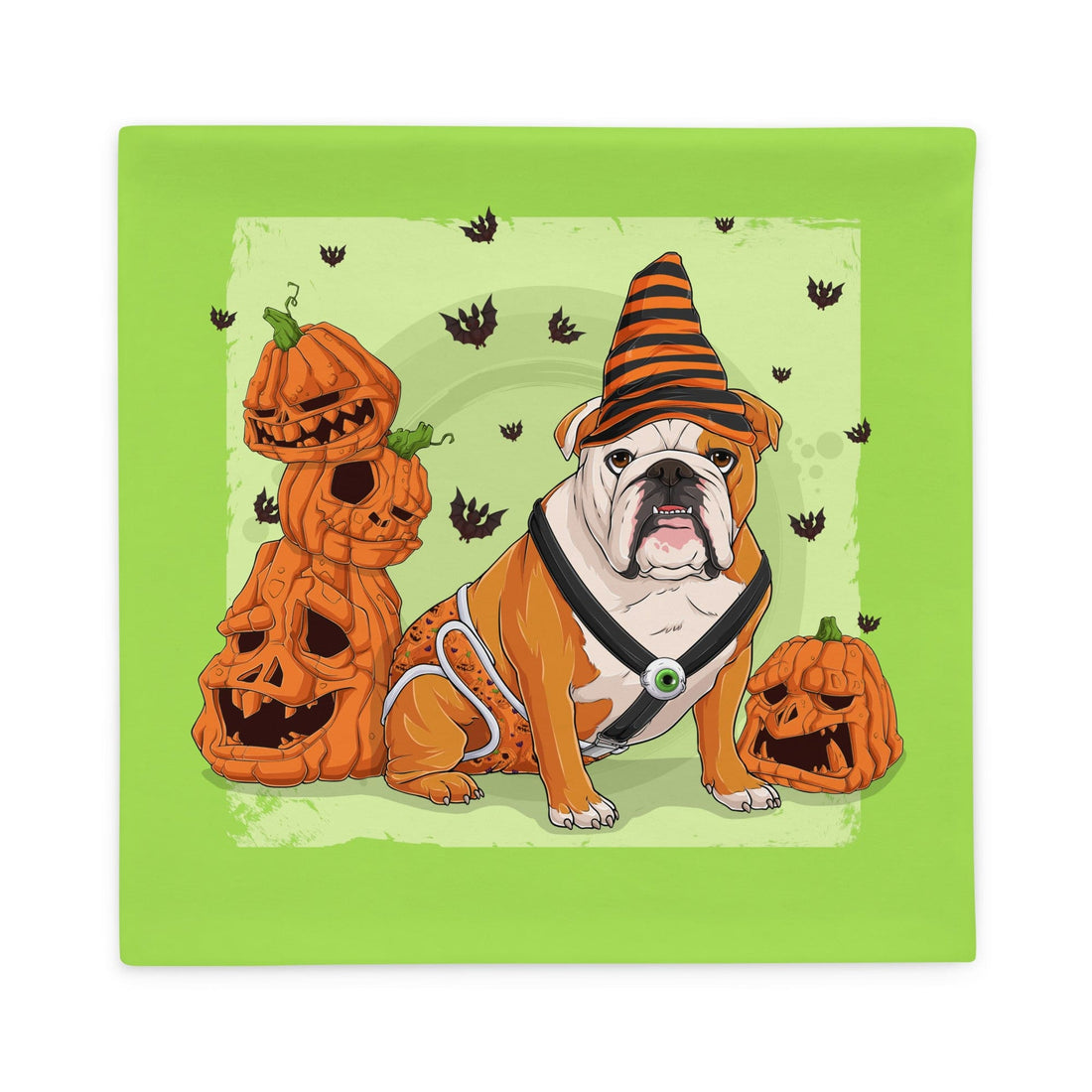 Halloween Pumpkins &amp; Bats Pillow Case