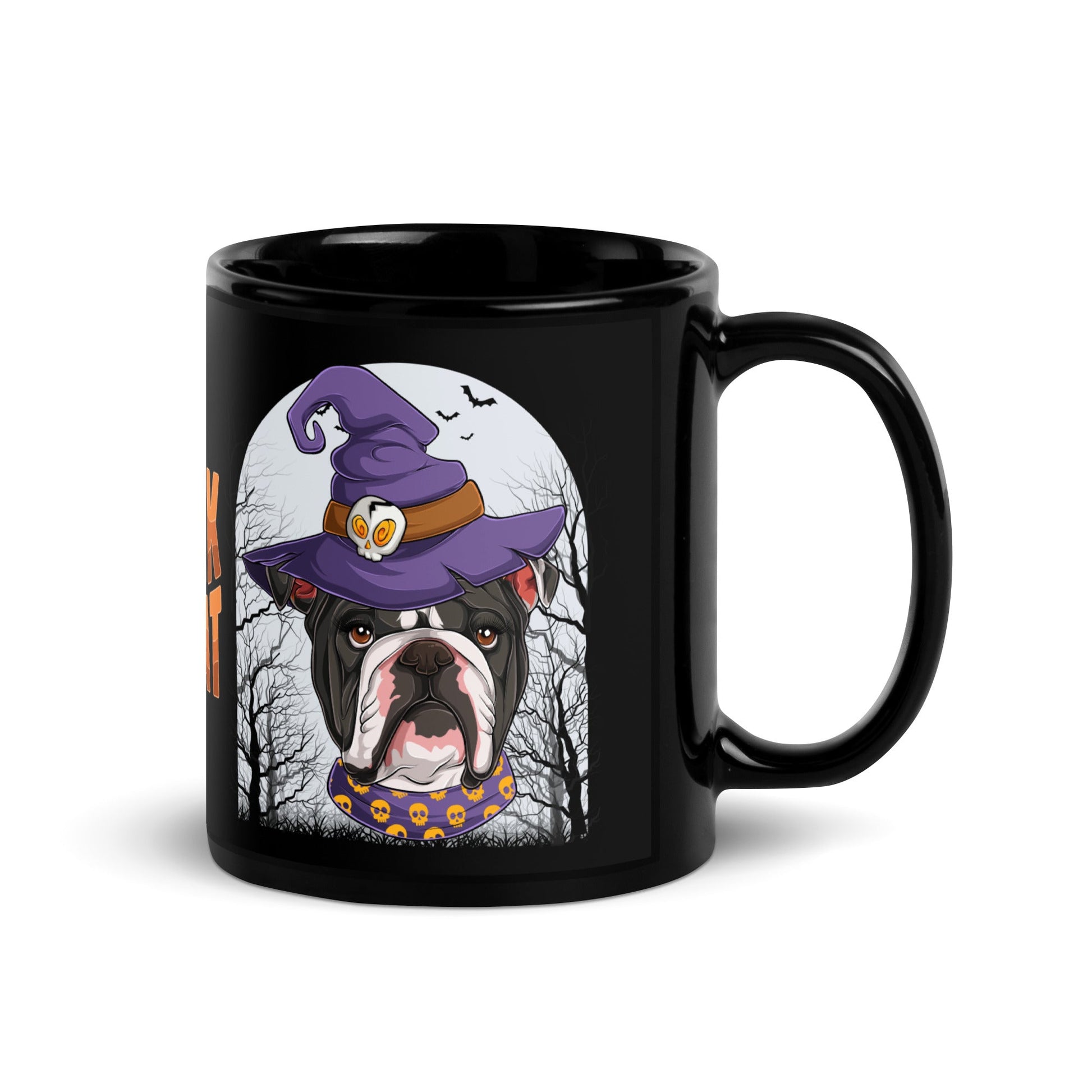 Halloween Trick or Treat Black Glossy Mug