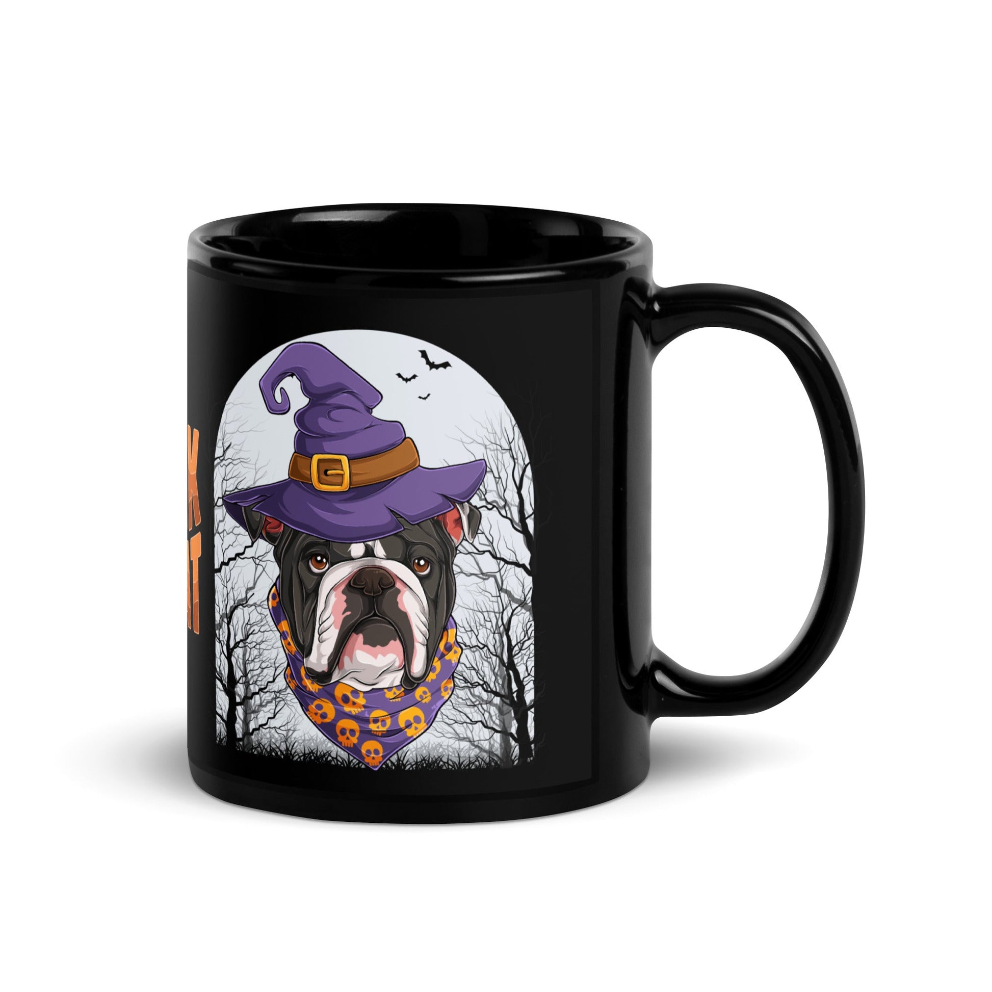 Halloween Trick or Treat Black Glossy Mug