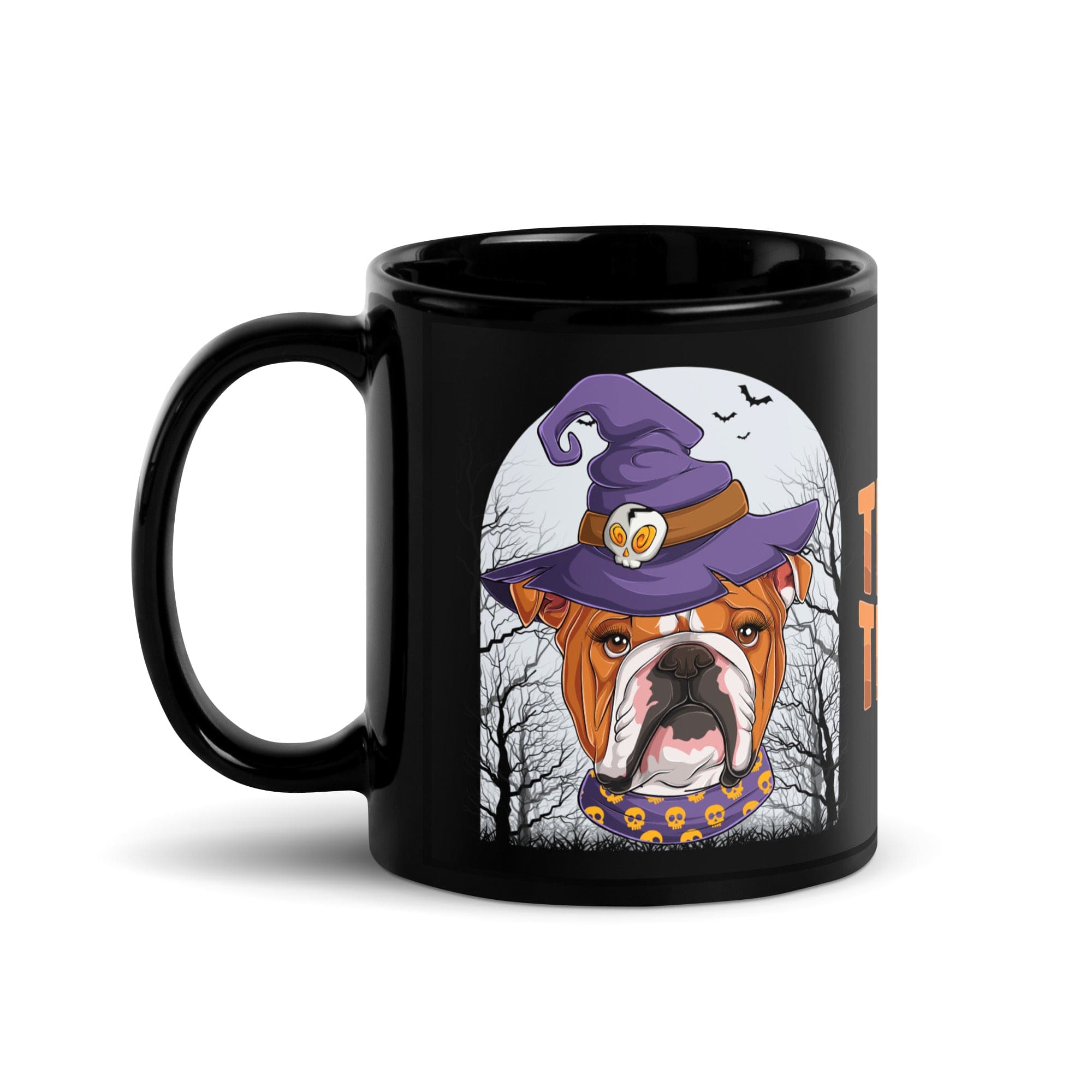 Halloween Trick or Treat Black Glossy Mug