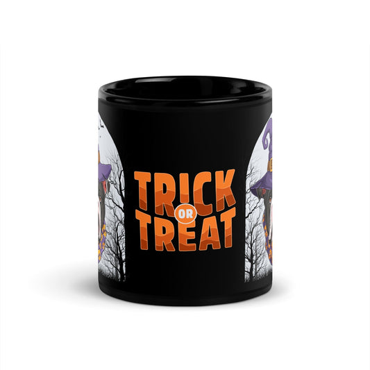 Halloween Trick or Treat Black Glossy Mug