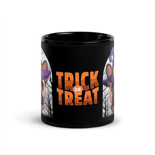 Halloween Trick or Treat Black Glossy Mug