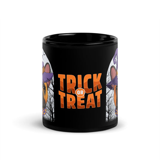 Halloween Trick or Treat Black Glossy Mug