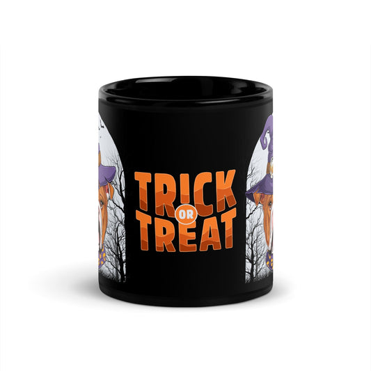 Halloween Trick or Treat Black Glossy Mug