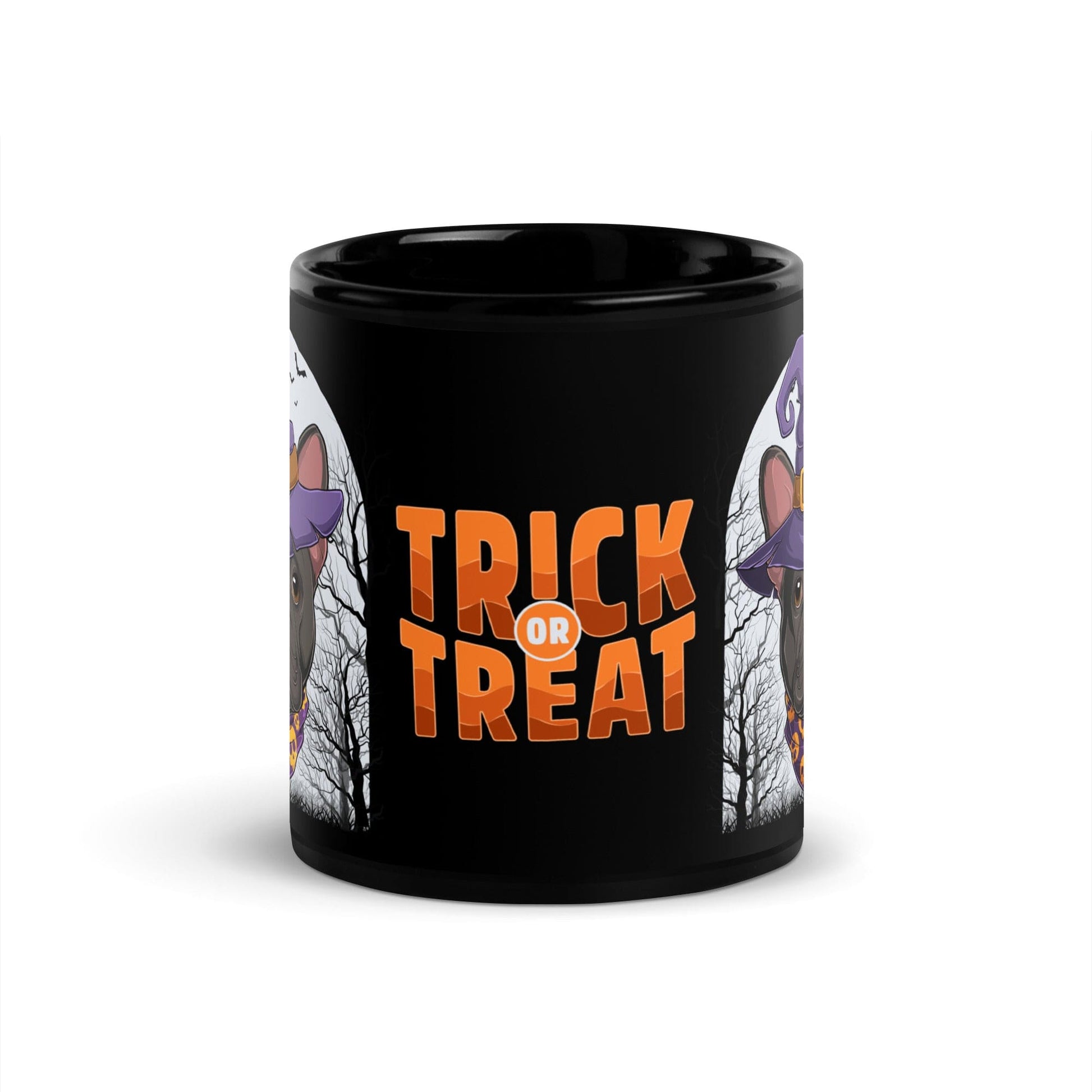 Halloween Trick or Treat Black Glossy Mug