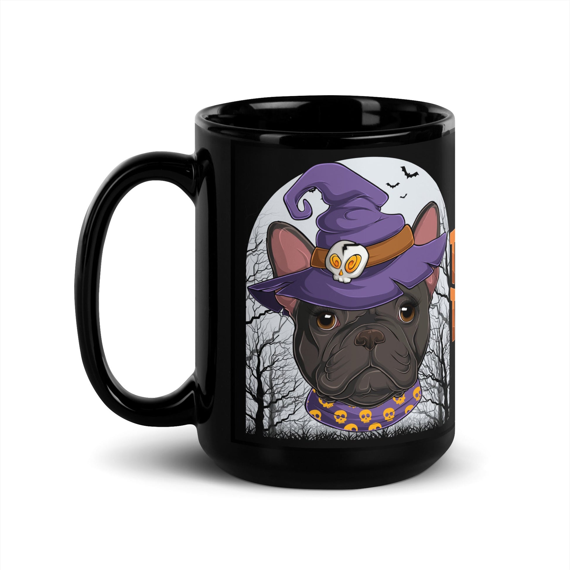 Halloween "Trick or Treat" Mug | B&W Colored Female French Bulldog