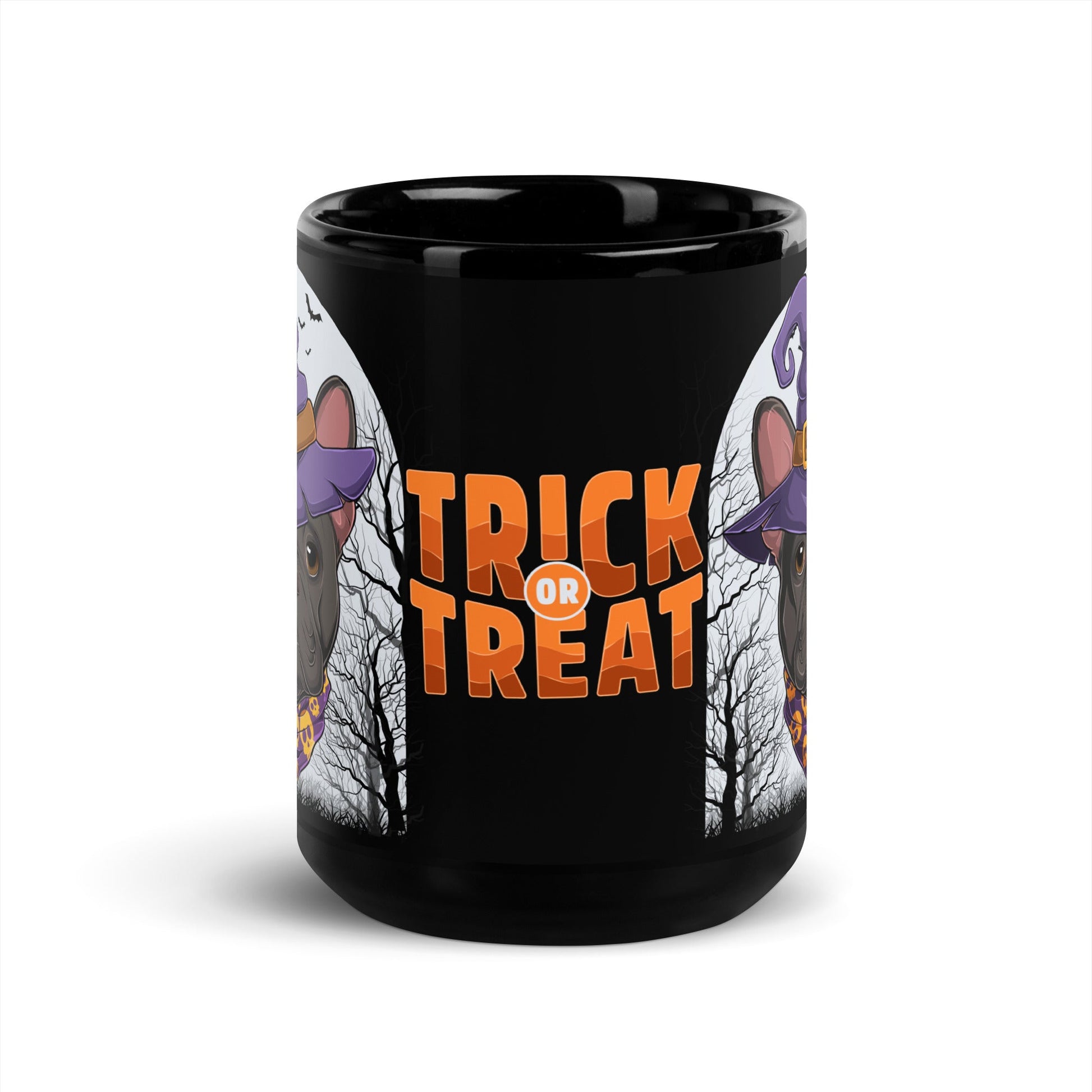 Halloween "Trick or Treat" Mug | B&W Colored Male French Bulldog