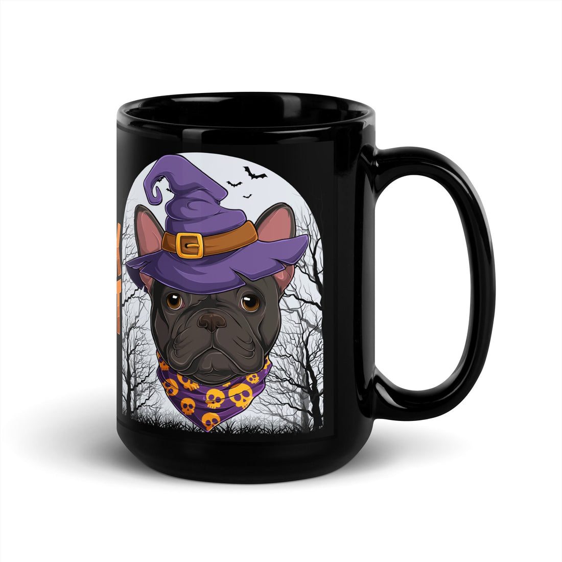 Halloween "Trick or Treat" Mug | B&amp;W Colored Male French Bulldog