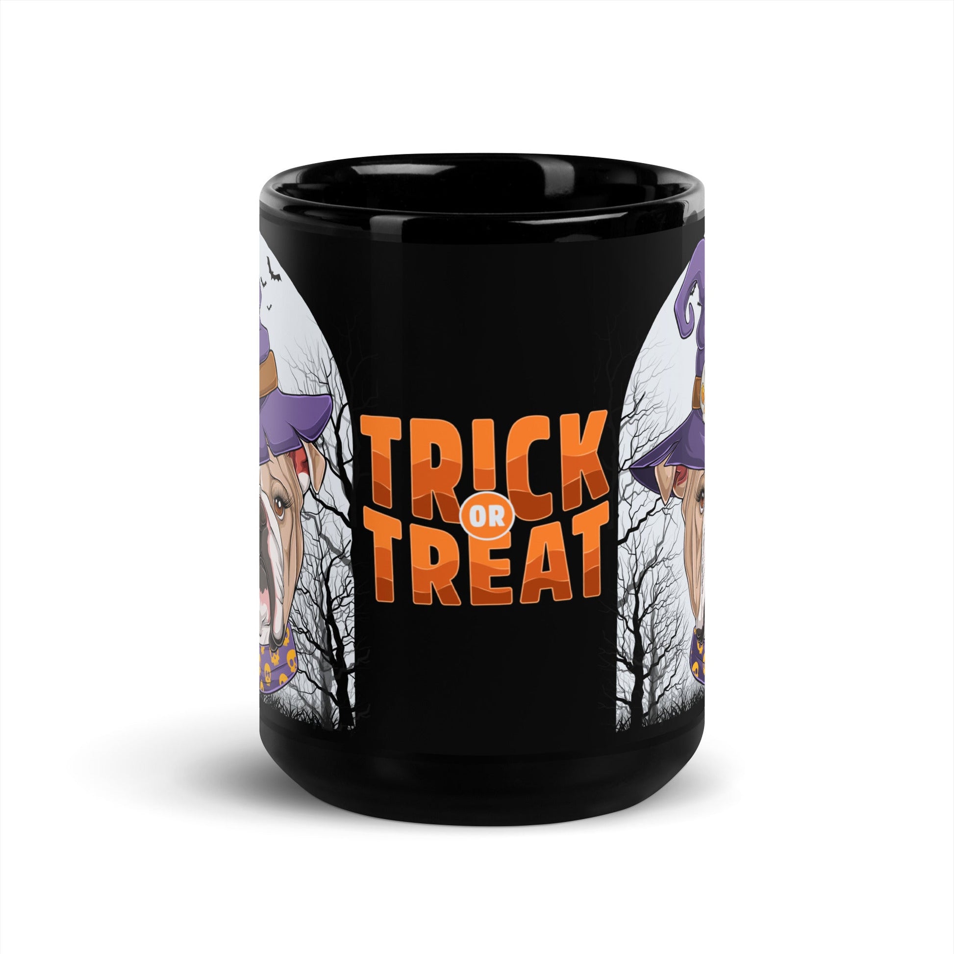 Halloween "Trick or Treat" Mug |Fawn & White Colored Female English Bulldog