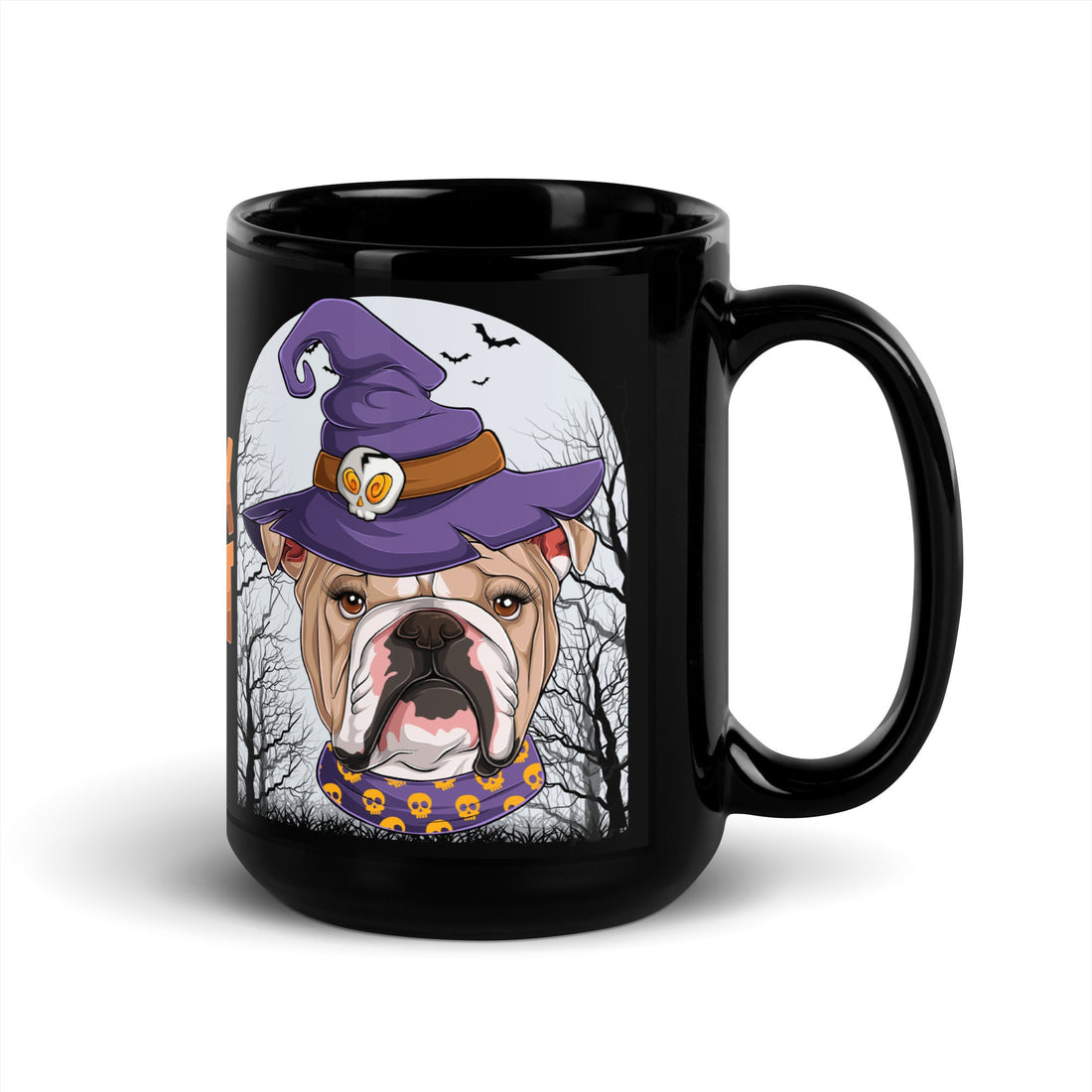 Halloween "Trick or Treat" Mug |Fawn &amp; White Colored Female English Bulldog
