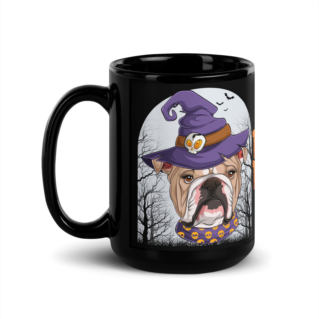 Halloween "Trick or Treat" Mug |Fawn &amp; White Colored Female English Bulldog