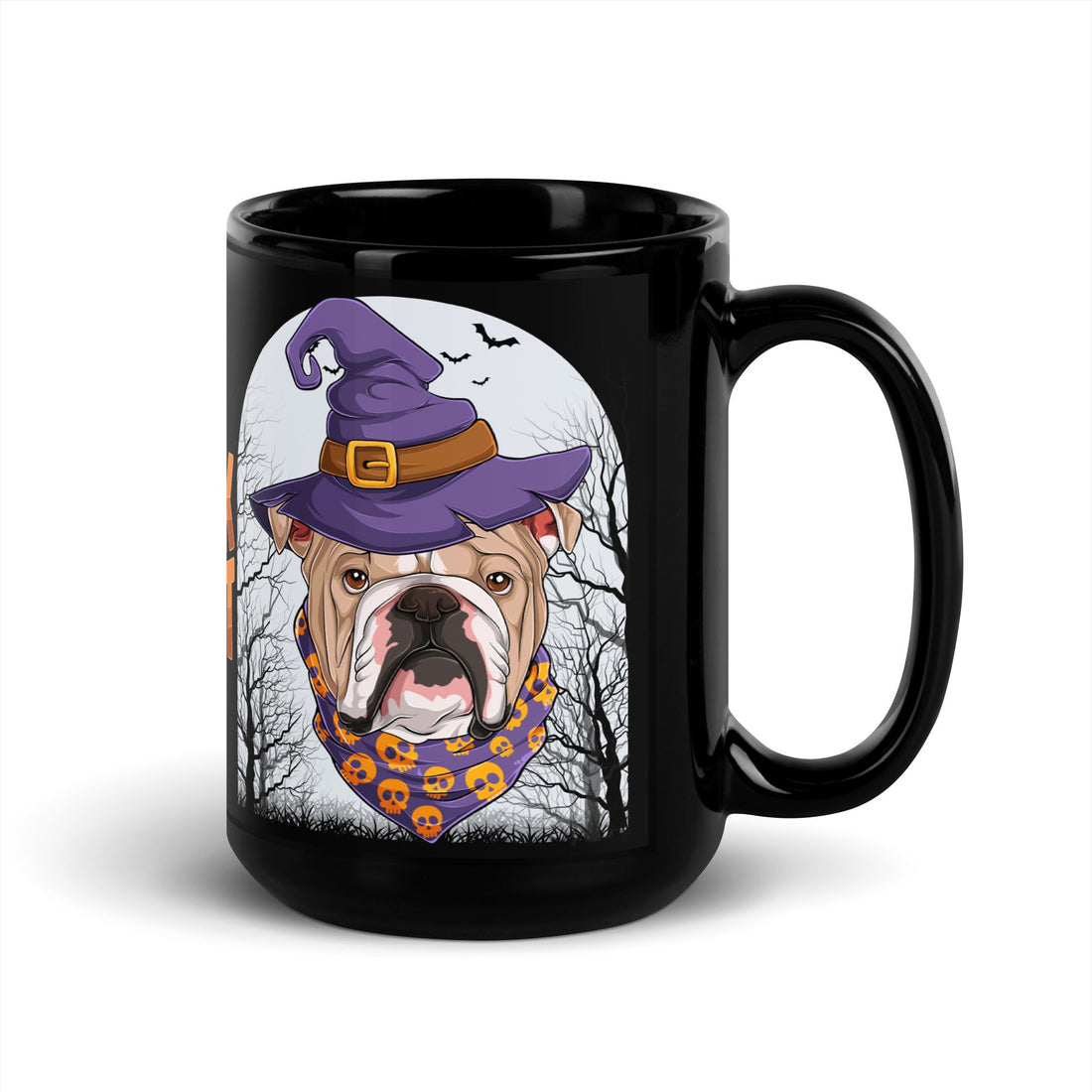 Halloween "Trick or Treat" Mug | Fawn &amp; White Colored Male English Bulldog