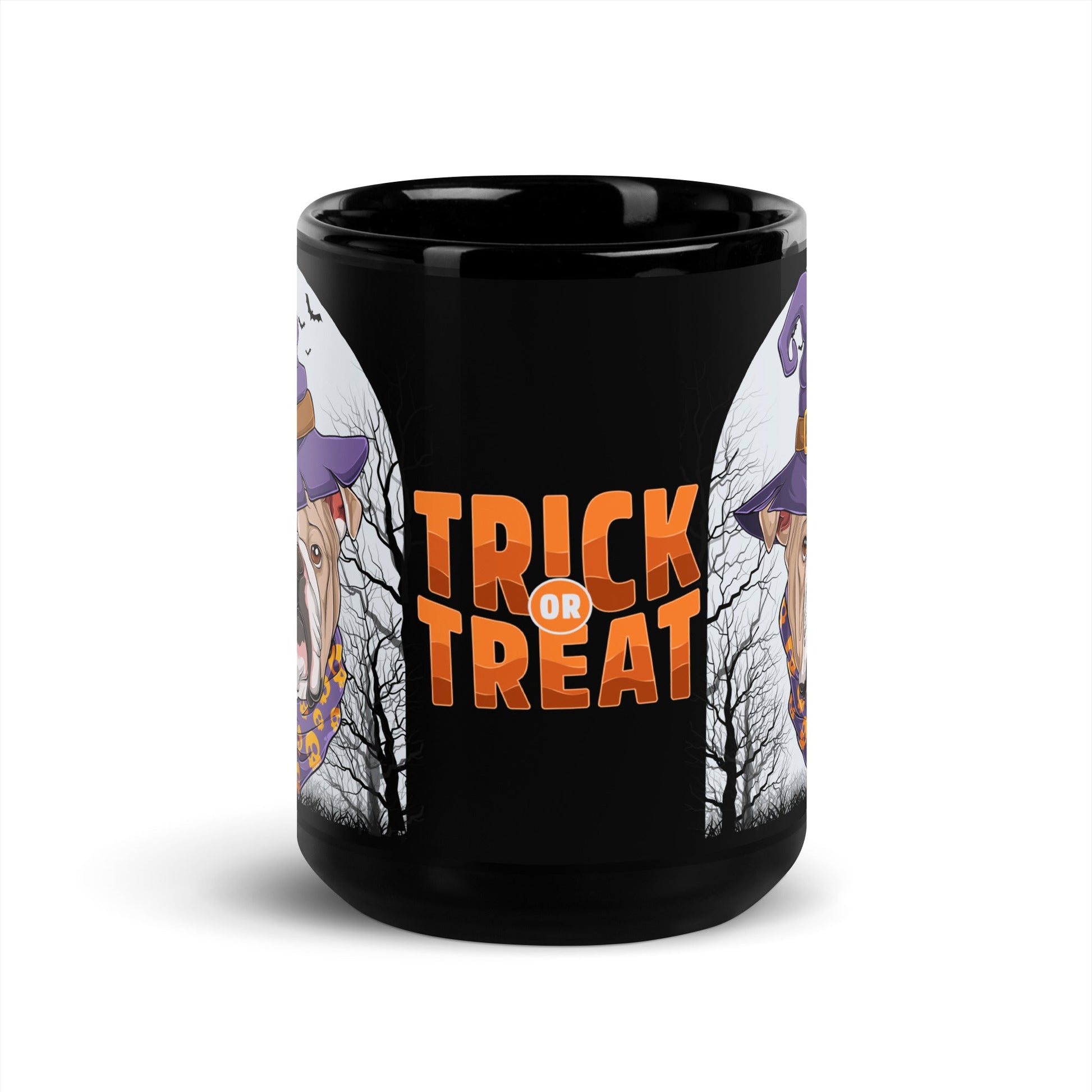 Halloween "Trick or Treat" Mug | Fawn & White Colored Male English Bulldog