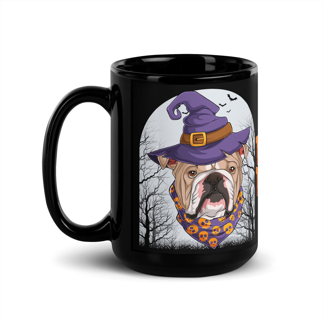 Halloween "Trick or Treat" Mug | Fawn &amp; White Colored Male English Bulldog