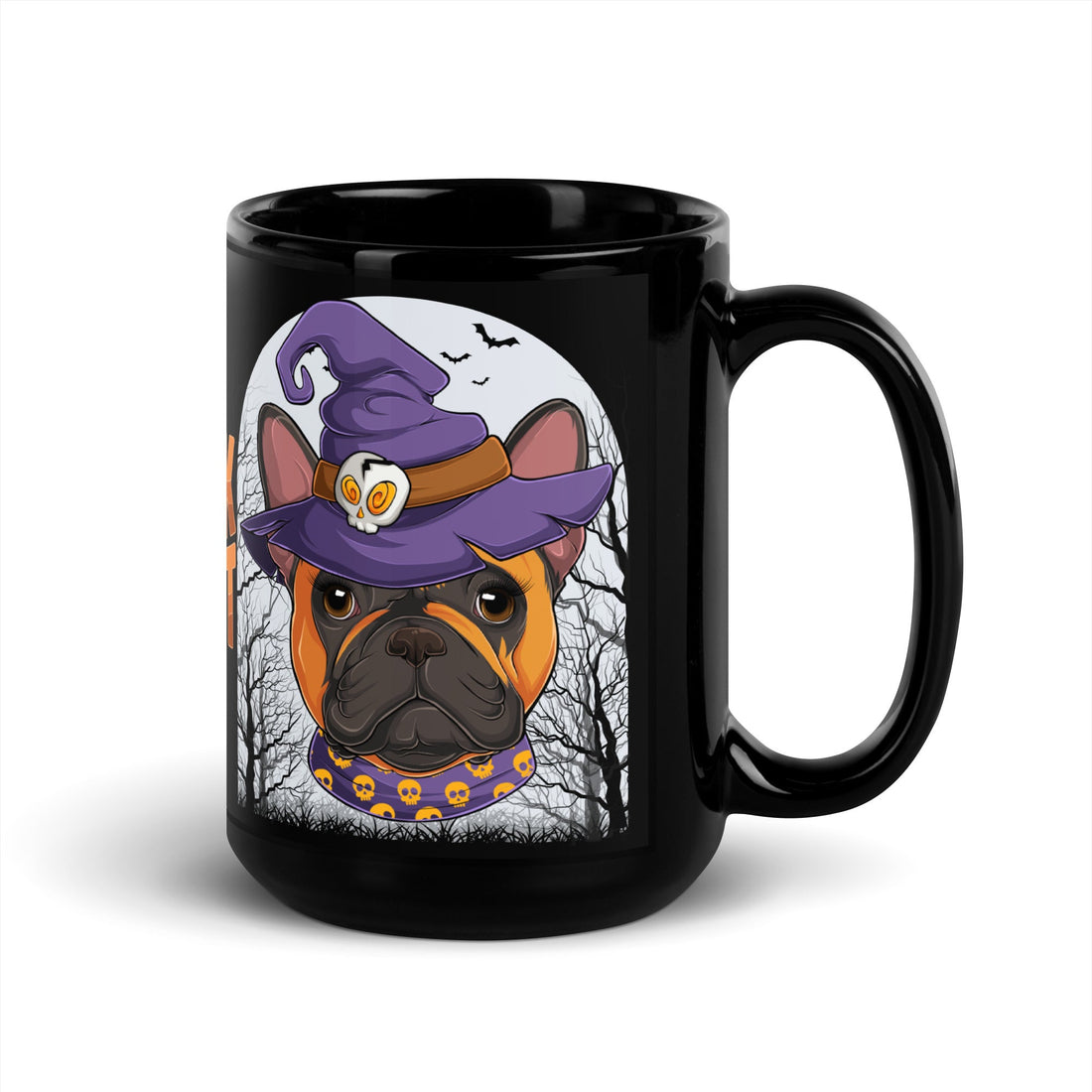 Halloween "Trick or Treat" Mug | Red &amp; White Colored Female French Bulldog