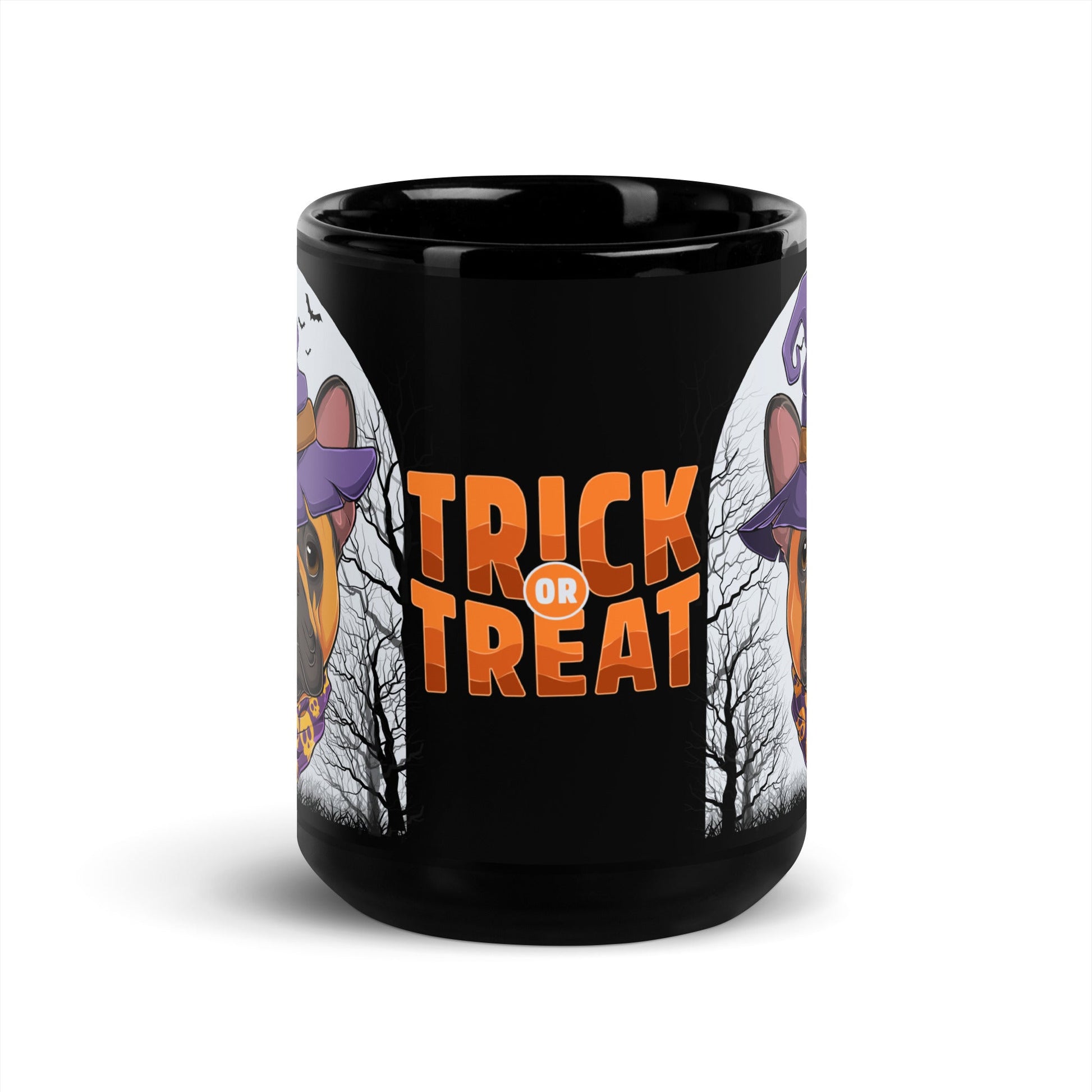 Halloween "Trick or Treat" Mug | Red & White Colored Male French Bulldog