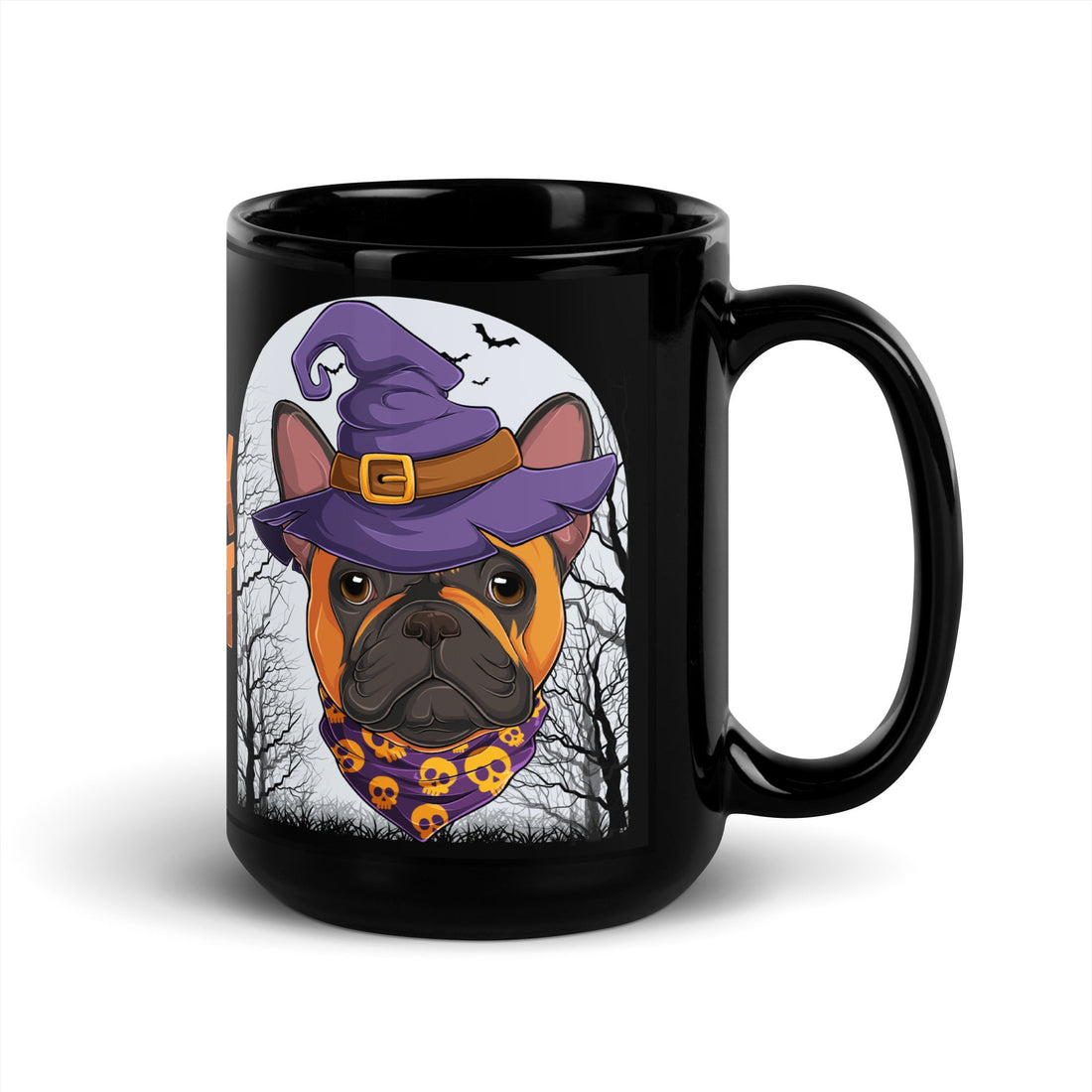 Halloween "Trick or Treat" Mug | Red &amp; White Colored Male French Bulldog