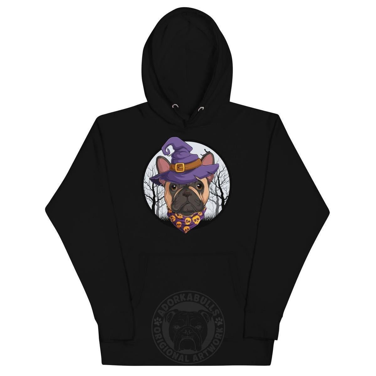 Halloween Witch Bulldog &amp; Frenchie Hoodie