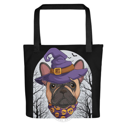 Halloween Witch Bulldog Tote Bag | Frenchie · Fawn &amp; White · Male