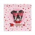 Handsome Black & White Colored Male English Bulldog Pink Valentine&