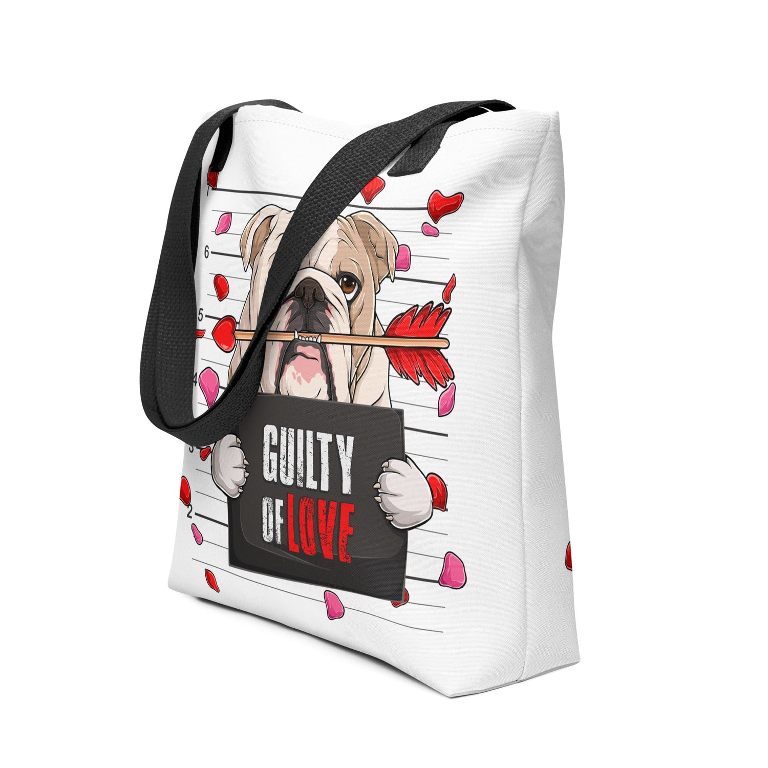 Handsome Fawn &amp; White Colored Male English Bulldog Guilty of Love Tote Bag