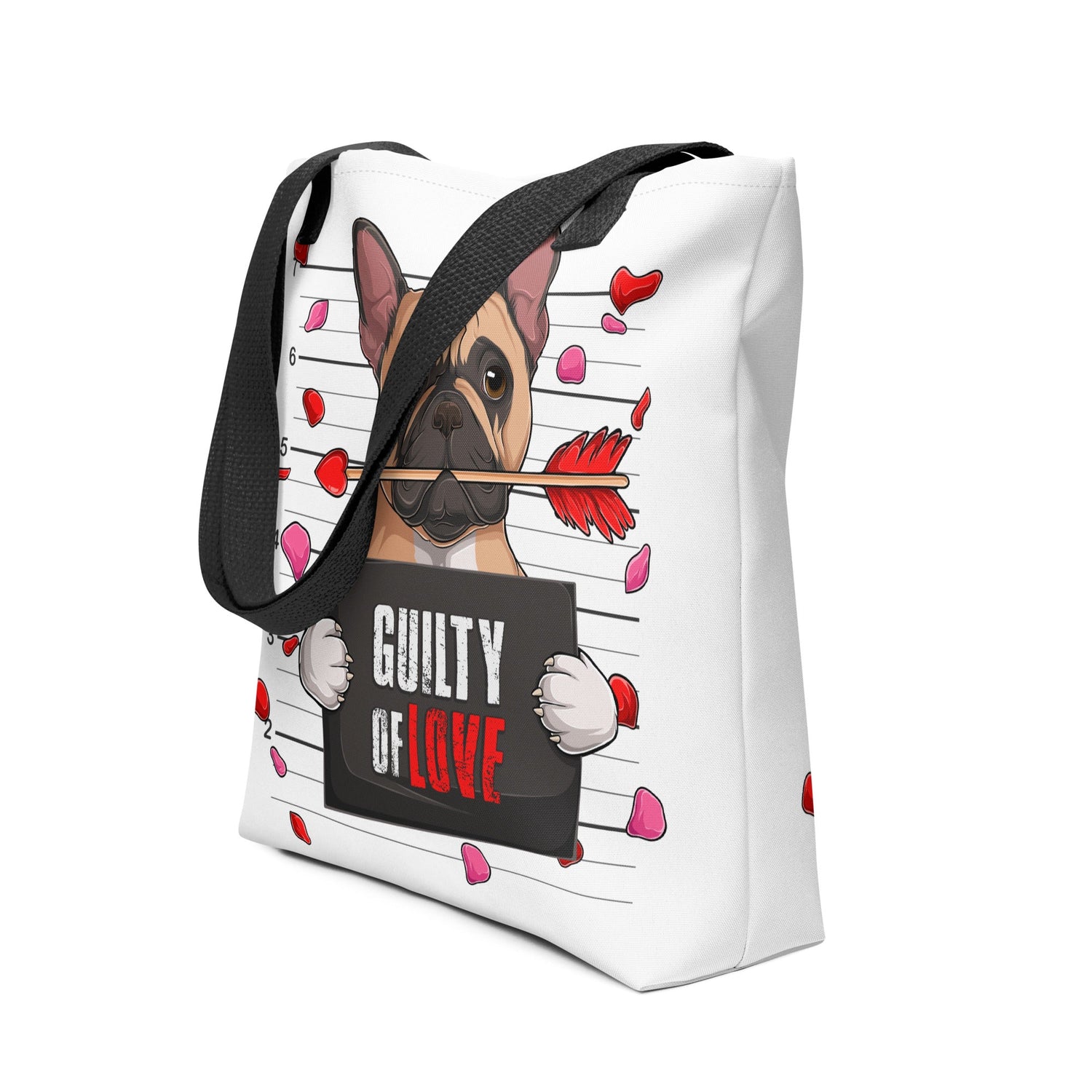 Handsome Fawn &amp; White Colored Male French Bulldog Guilty of Love Tote Bag