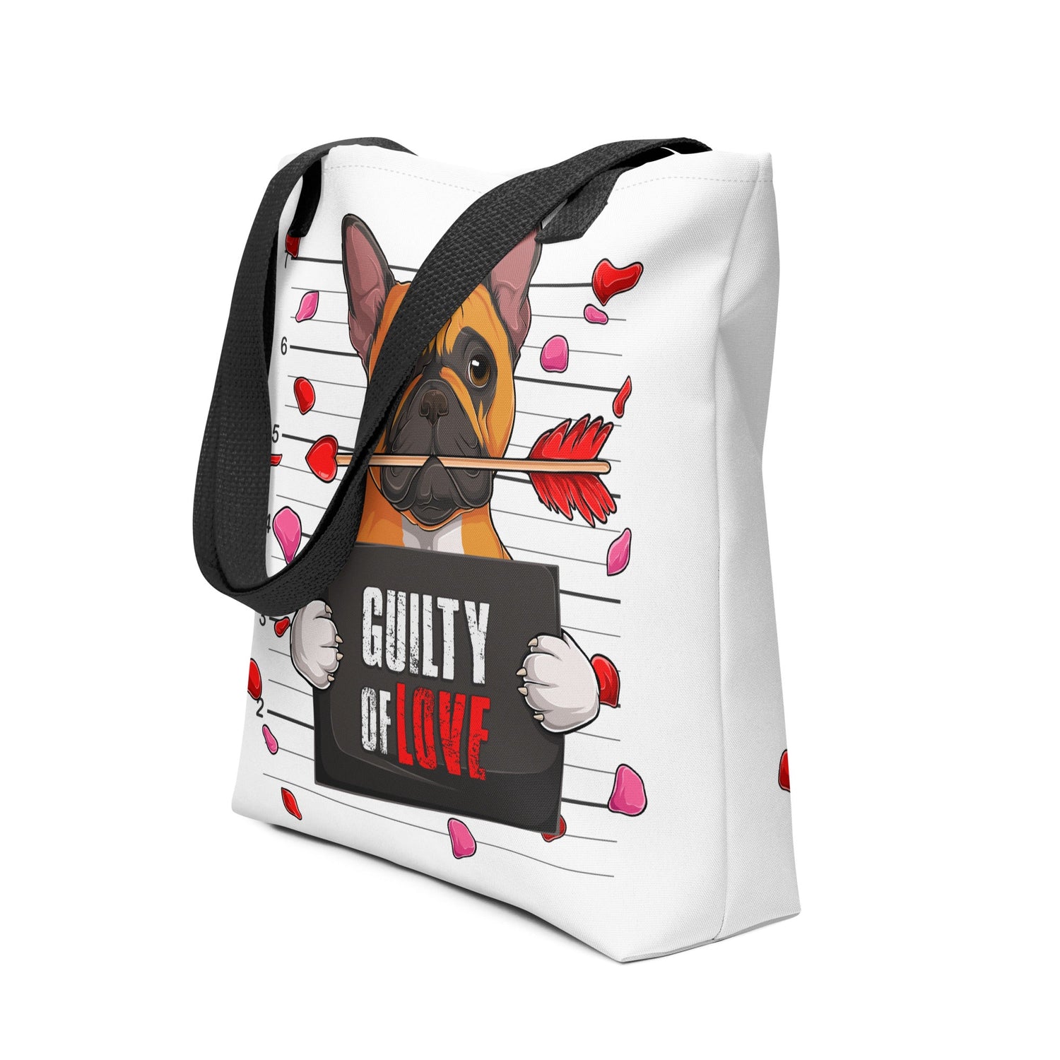 Handsome Red &amp; White Colored Male French Bulldog Guilty of Love Tote Bag