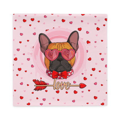 Handsome Red &amp; White Colored Male French Bulldog Pink Valentine&