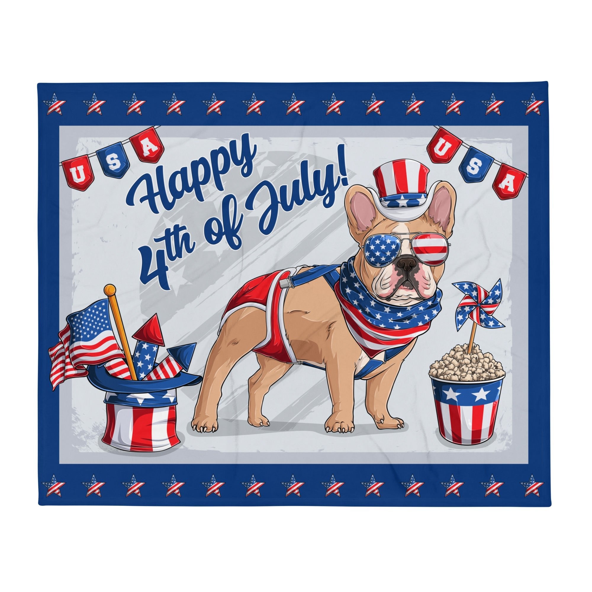 Happy 4th of July Throw Blanket