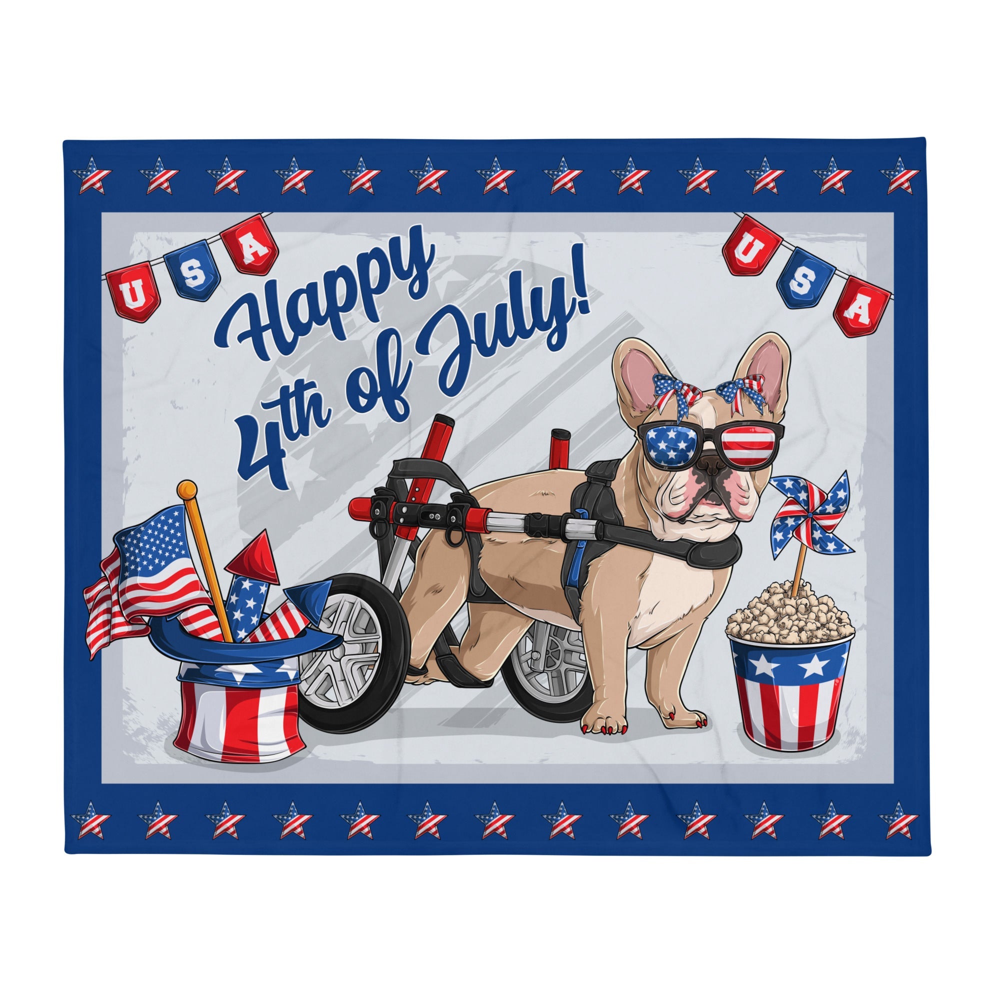 Happy 4th of July Throw Blanket