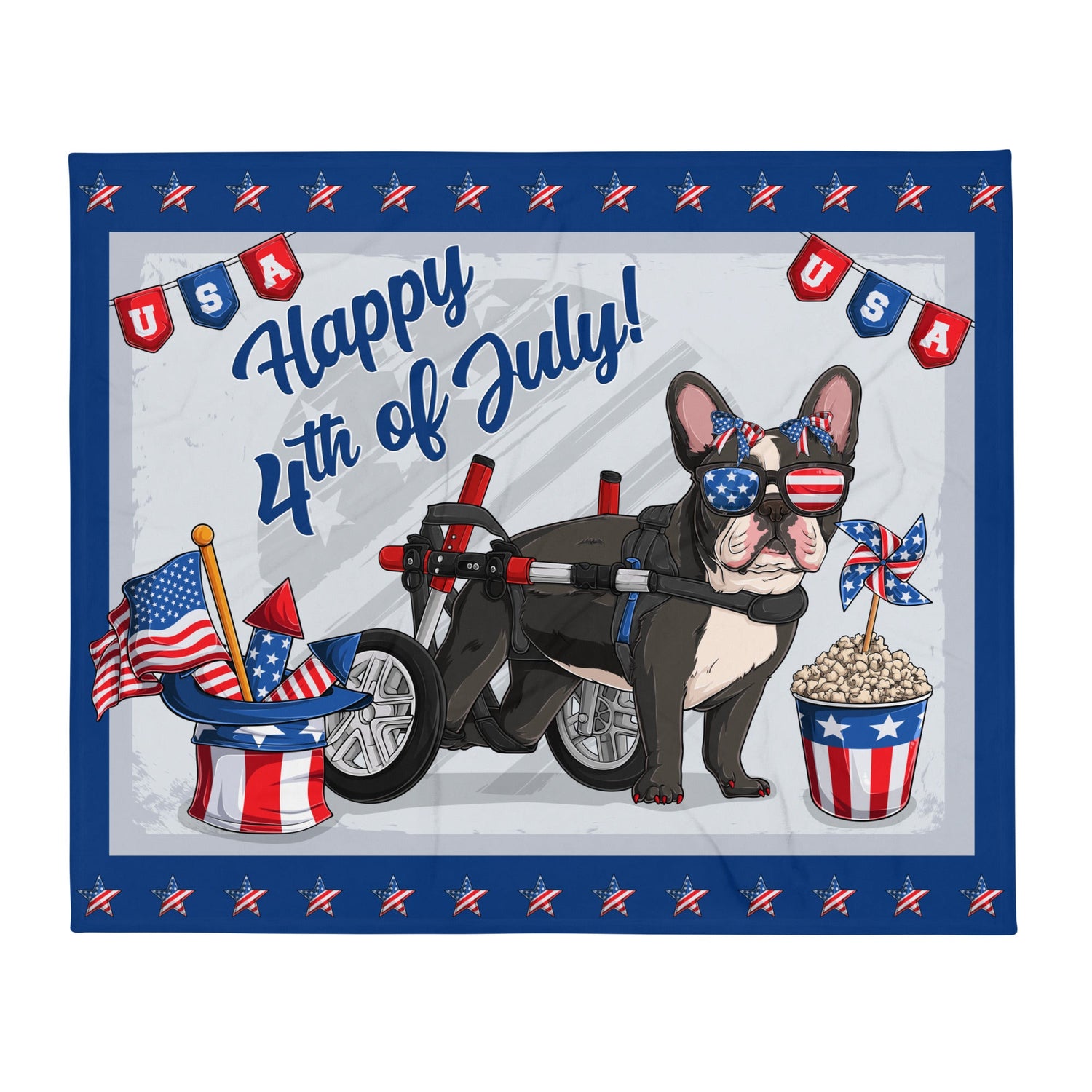 Happy 4th of July Throw Blanket