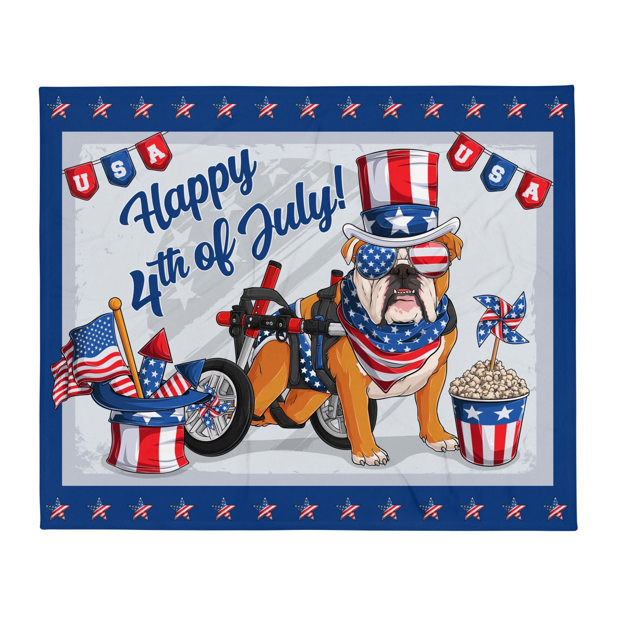 Happy 4th of July Throw Blanket